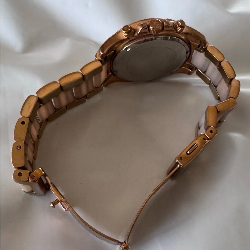 Michael Kors Blair Rose Gold Blush Acetate Stainless Steel Watch